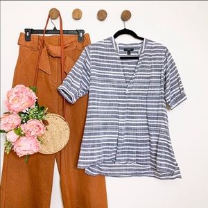 J. Crew Striped Gauze Tunic Top In Blue Style Number A5403 Cotton Size XS